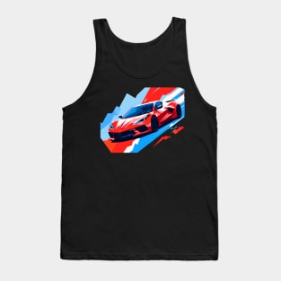 C8 Corvette Racing Torch Red sportscar retro design vintage style supercar Classic car vibes with a torch red C8 Corvette Retro flair for C8 Corvette enthusiasts Tank Top